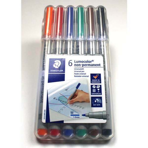 Mat Marking Pens - Water Soluble Markers:6-Pack