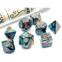 Lab Dice 5 - Lustrous Polyhedral Alpestris/orange