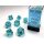 Translucent Polyhedral Teal/white 7-Die Set