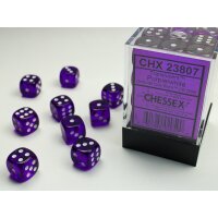 Translucent 12mm d6 with pips (36 Dice Block) - Purple...