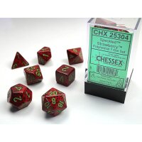 Speckled Polyhedral 7-Die Set - Strawberry