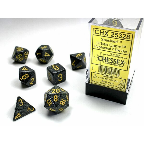 Speckled Polyhedral 7-Die Set - Urban Camo