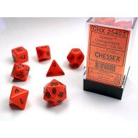 Opaque Polyhedral 7-Die Set - Orange w/black