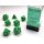 Opaque Polyhedral 7-Die Set - Green w/white