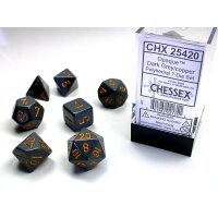 Opaque Polyhedral 7-Die Set - Dark Grey w/copper