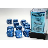 Speckled 16mm d6 with pips  (12 Dice Block) - Water