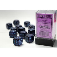 Speckled 16mm d6 with pips  (12 Dice Block) - Cobalt