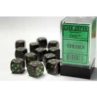 Speckled 16mm d6 with pips  (12 Dice Block) - Earth