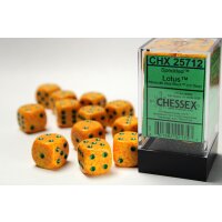 Speckled 16mm d6 with pips  (12 Dice Block) - Lotus