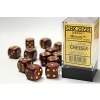 Speckled 16mm d6 with pips  (12 Dice Block) - Mercury