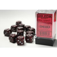 Speckled 16mm d6 with pips  (12 Dice Block) - Silver Volcano