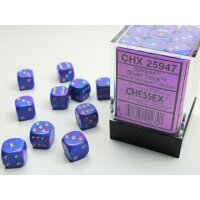 Speckled 12mm d6 with pips (36 Dice Block) - Silver Tetra