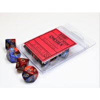 Ten d10 Set - Blue-Red w/gold