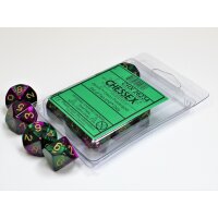 Ten d10 Set - Green-Purple w/gold