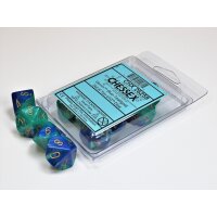 Ten d10 Set - Blue-Teal w/gold