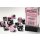 Gemini 16mm d6 with pips (12 Dice Block) - Black-Pink w/white