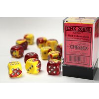 Gemini 16mm d6 with pips (12 Dice Block) - Red-Yellow...