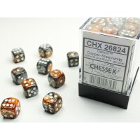 Gemini 12mm d6 with pips (36 Dice Block) - Copper-Steel...