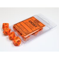 Polyhedral Ten d10 Set - Vortex Orange w/black