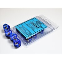 Polyhedral Ten d10 Set - Vortex Blue w/gold