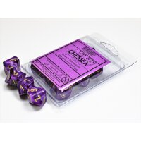 Polyhedral Ten d10 Set - Vortex Purple w/gold