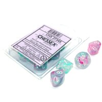 Polyhedral Ten d10 Set - Nebula TM Wisteria/white Luminary