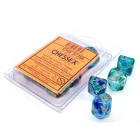 Polyhedral Ten d10 Set - Nebula TM Oceanic/gold Luminary