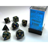 Polyhedral 7-Die Set - Lustrous Shadow w/gold