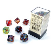 Polyhedral 7-Die Set - Nebula TM Primary/blue Luminary