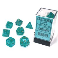 Polyhedral 7-Die Set - Borealis Polyhedral Teal/gold...