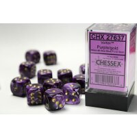 16mm d6 with pips (12 Dice Block) - Vortex Purple w/gold