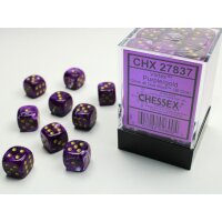 12mm d6 with pips (36 Dice Block) - Vortex Purple w/gold