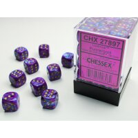 12mm d6 with pips (36 Dice Block) - Lustrous Purple w/gold