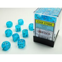 12mm d6 with pips (36 Dice Block) - Luminary Sky/silver 12mm