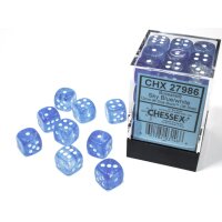 12mm d6 with pips (36 Dice Block) - Borealis 12mm d6 Sky...