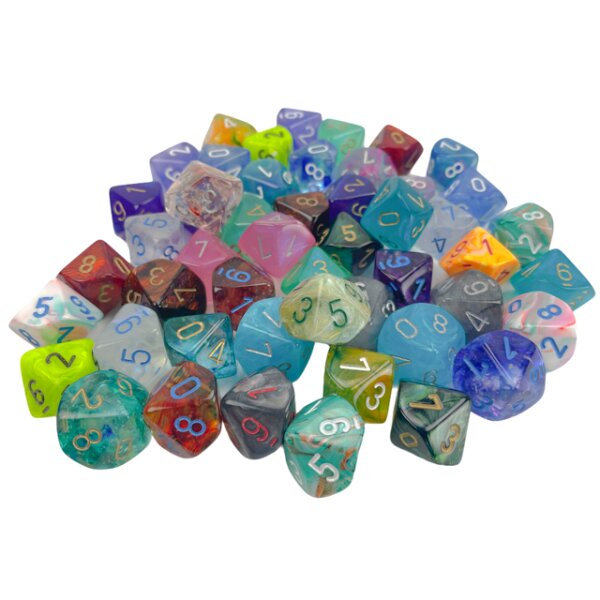 Bag of 50 Asst. Loose Signature Poly. d10 Dice