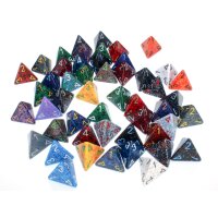 Bag of 50 Asst. Loose Speckled Polyhedral d4 Dice