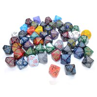 Bag of 50 Asst. Loose Speckled Poly Tens 10 Dice