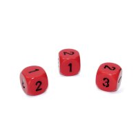 Opaque 16mm d3 (d6 w/1-2-3 twice) Red w/black