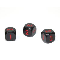 Opaque 16mm d3 (d6 w/1-2-3 twice) Black w/red