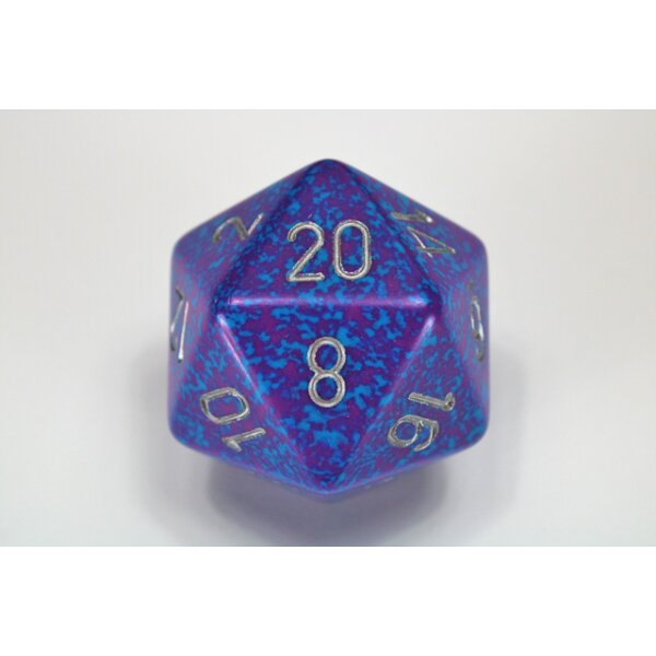 Speckled 34mm 20-Sided Dice - Silver Tetra