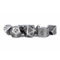 16mm Metal Polyhedral Dice Set: Antique Silver