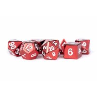 16mm Metal Polyhedral Dice Set: Red