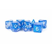 16mm Acrylic Polyhedral Dice Set: Stardust Blue w/ Silver...