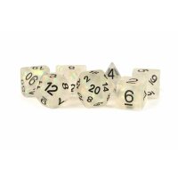 16mm Resin Polyhedral Dice Set: Icy Opal Clear