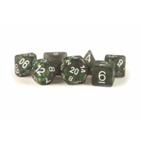 16mm Resin Polyhedral Dice Set: Icy Opal Black