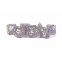 16mm Resin Polyhedral Dice Set: Icy Opal Purple