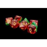 16mm Resin Polyhedral Dice Set: Watermelon