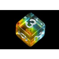 16mm Resin Polyhedral Dice Set: Yellow Aurora