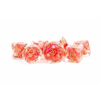 16mm Resin Polyhedral Dice Set: Pearl Red with Copper...